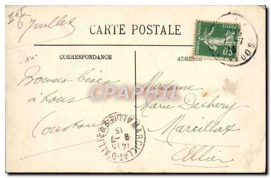 Caen — La Gendarmerie — La Façade — LI. — Verso