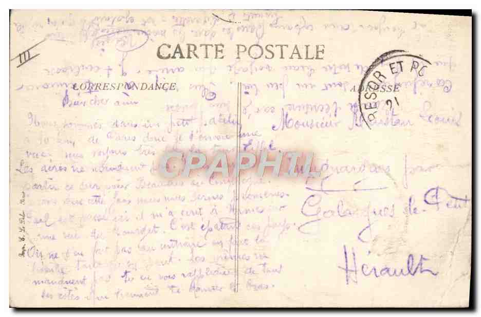 CPA Le Bourget La Gendarmerie  — Verso