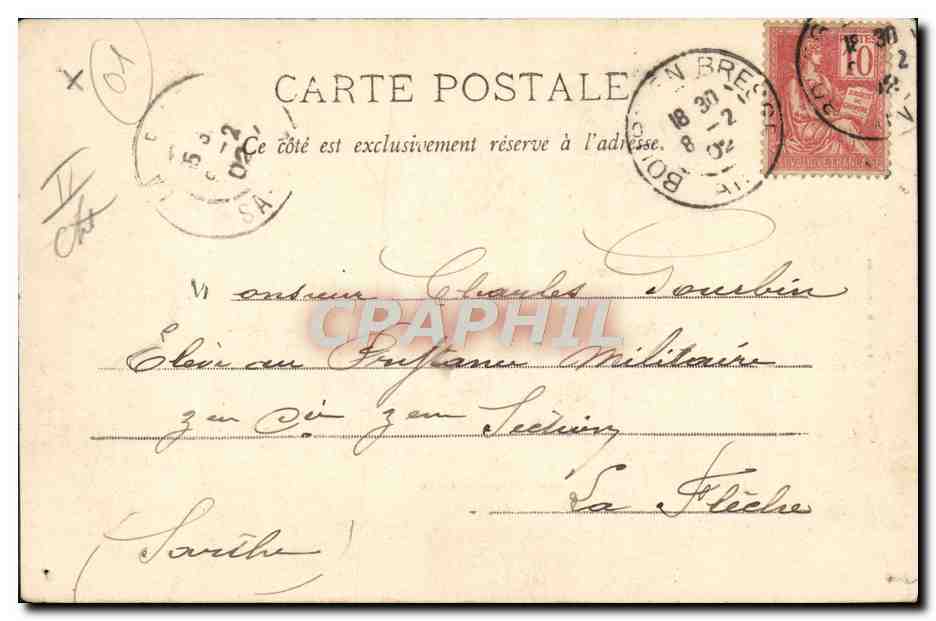 CPA Bourg La Gendarmerie — Verso
