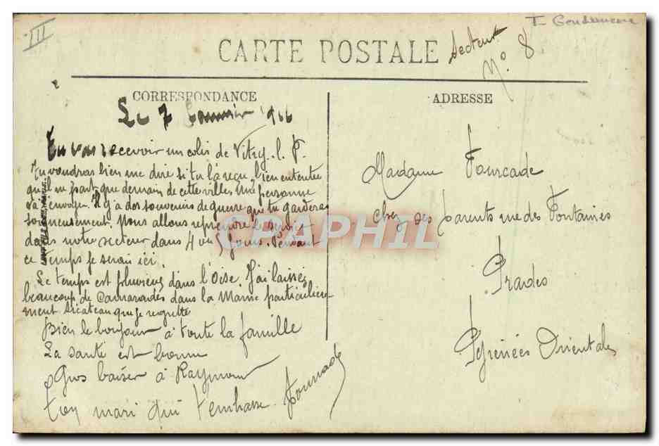 Bresles (Osse) — L'Ancien Château — Vue générale — Actuellement. Entrée de la Mairie et Gendarmerie — Édition J. Flouary — Reverso