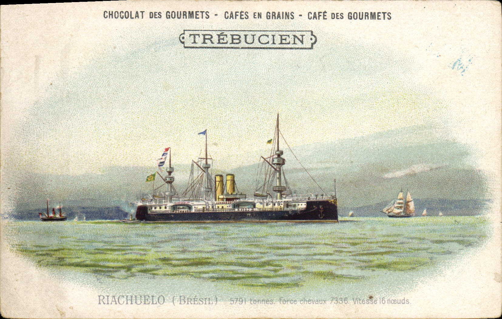 CPA Bateau Chocolat Trebucien Riachuelo Bresil Brazil