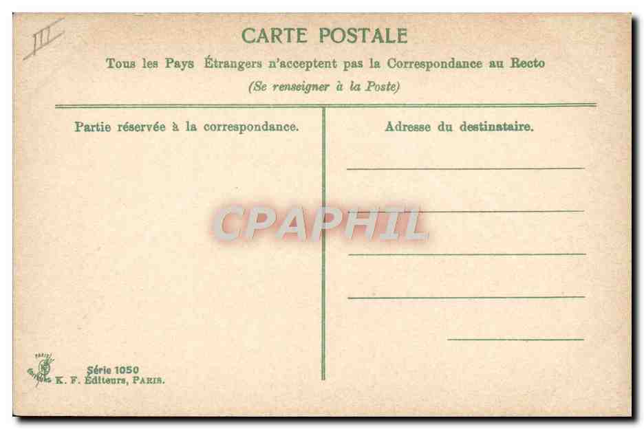 Bouvet — Cuirassé d'Escadre — K. F. Éditeurs, Paris, Série 1050 — Verso