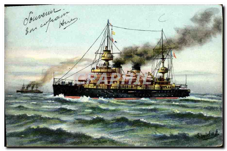 CPA Bateau Suffren Cuirasse d'escadre