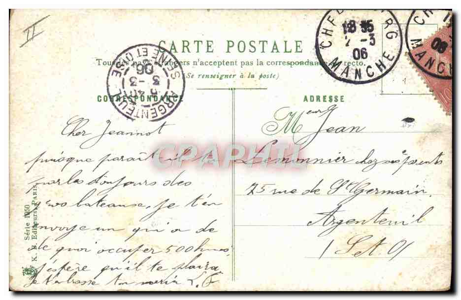 CPA Bateau Carnot Cuirasse d'escadre  — Verso