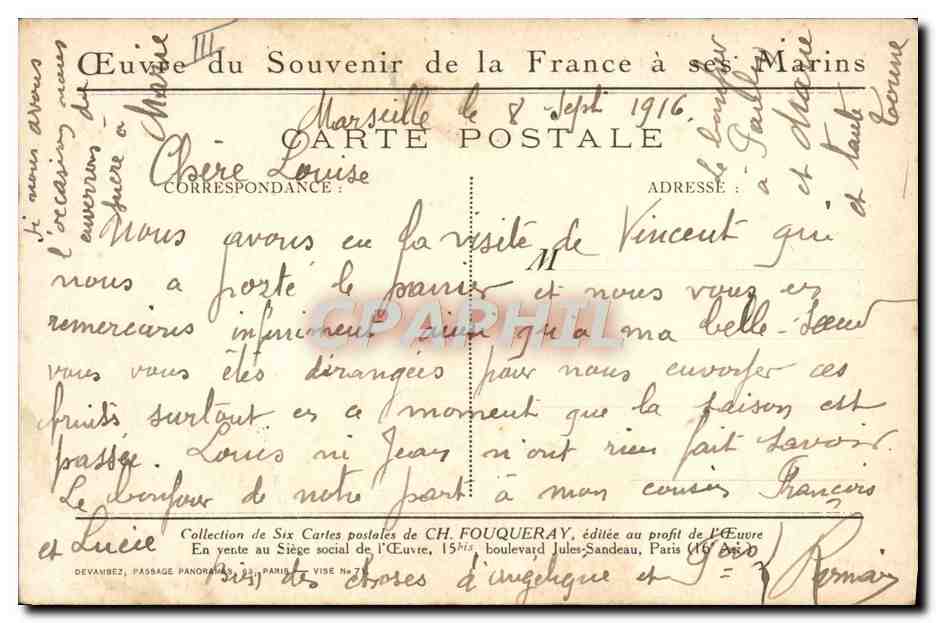 CPA Bateau L'arraisonnement du Neutre  — Rückseite