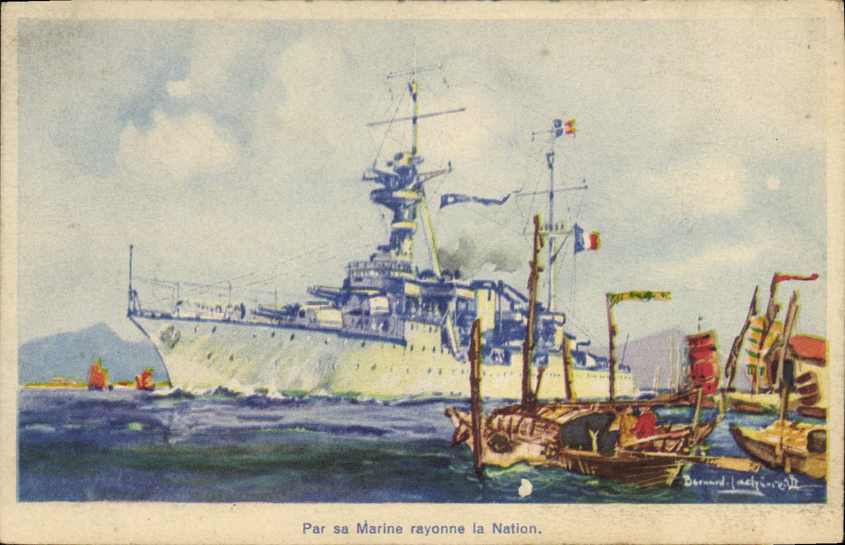 CPA Bateau Le croiseur Duguay Trouin dans les mers de Chine 