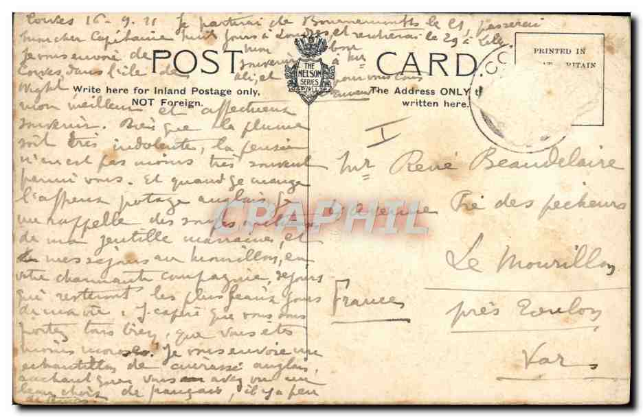 CPA Bateau HMS Hermes Cruiser  — Verso