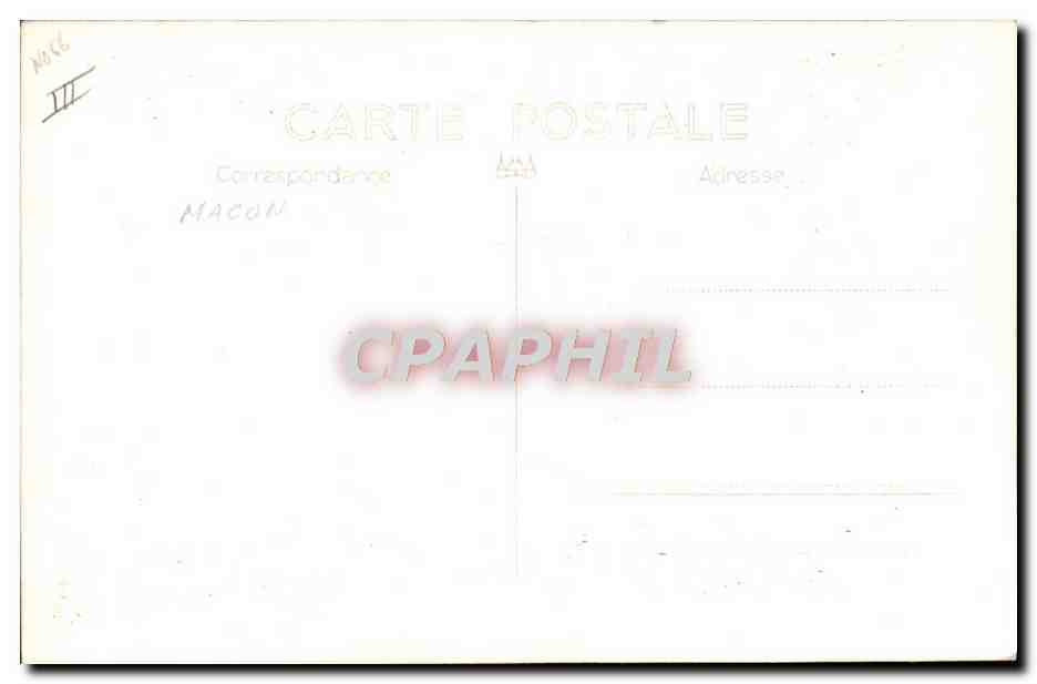 CARTE PHOTO Bateau Macon — Verso
