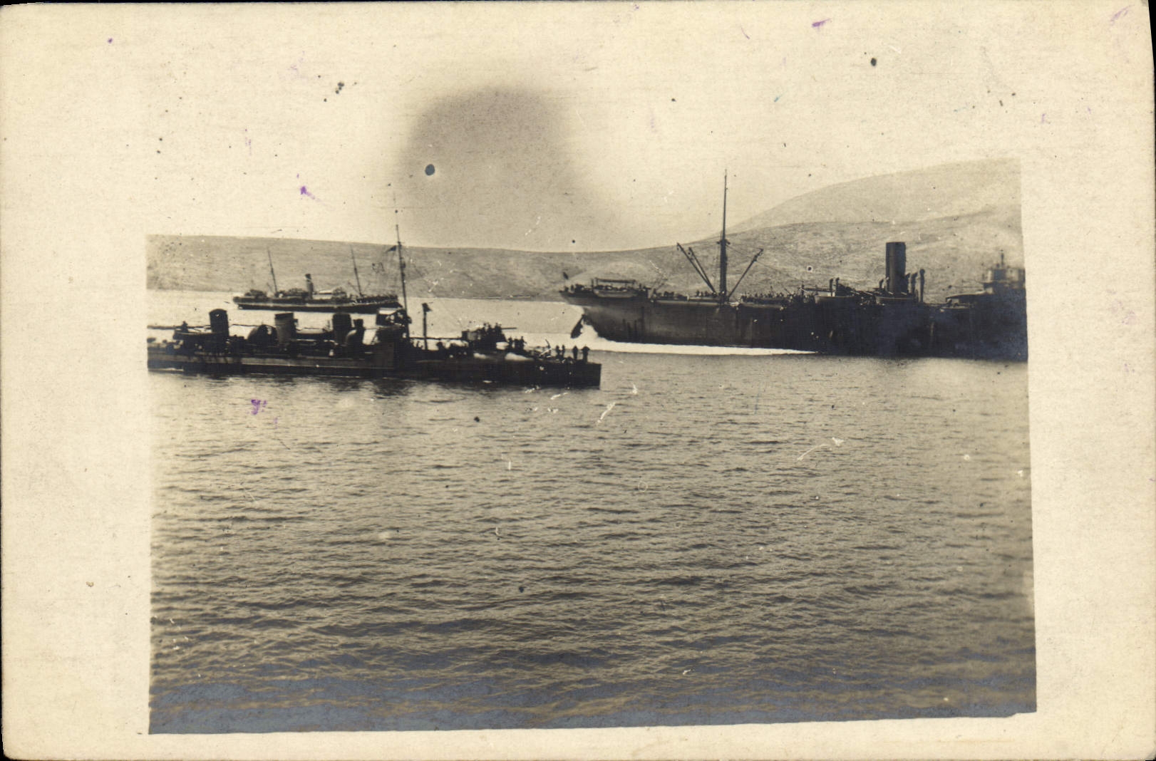 CARTE PHOTO Bateau Greece Grece Guerre d'Orient 1917 1918 Athenes