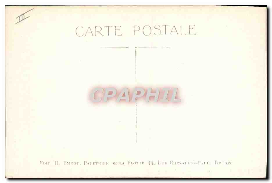 Toulon : La Passe et le Grand Rang — Édit. H. Emery -- Toulon — Verso