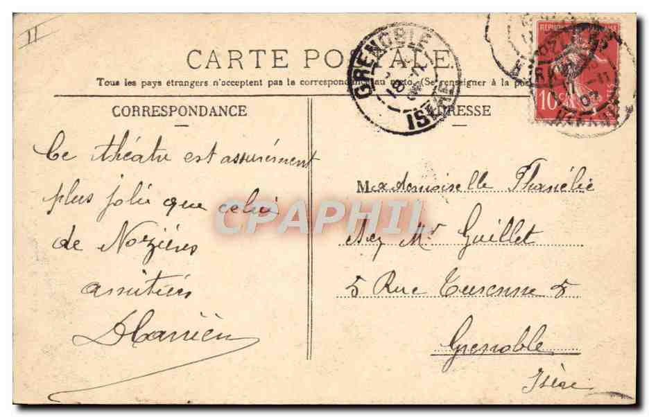 Béziers — Le Théâtre — Éditeur non identifié, n° de série non visible — Reverso