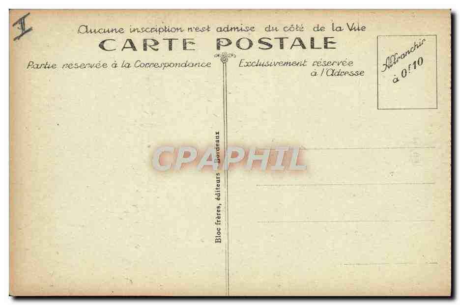 CPA Bordeaux Le grand Theatre  — Verso