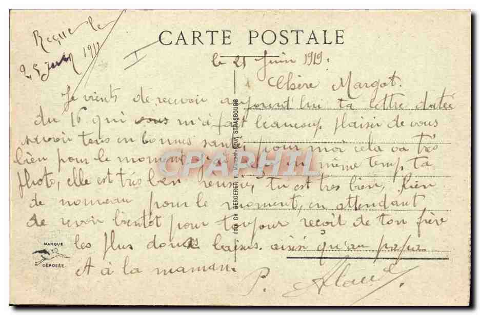 Strasbourg - Le Théâtre — éditeur CPAPHIL, n° 261 — Verso