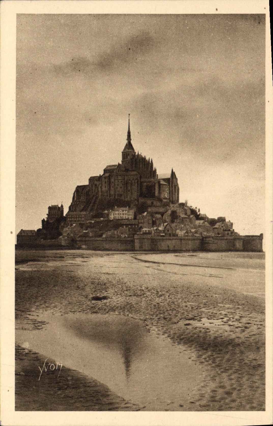CPA Mont Saint Michel Reflets Du Soir