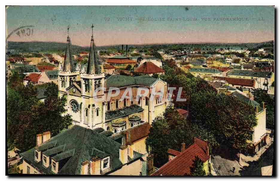 CPA Vichy L'eglise Saint Louis Vue panoramique