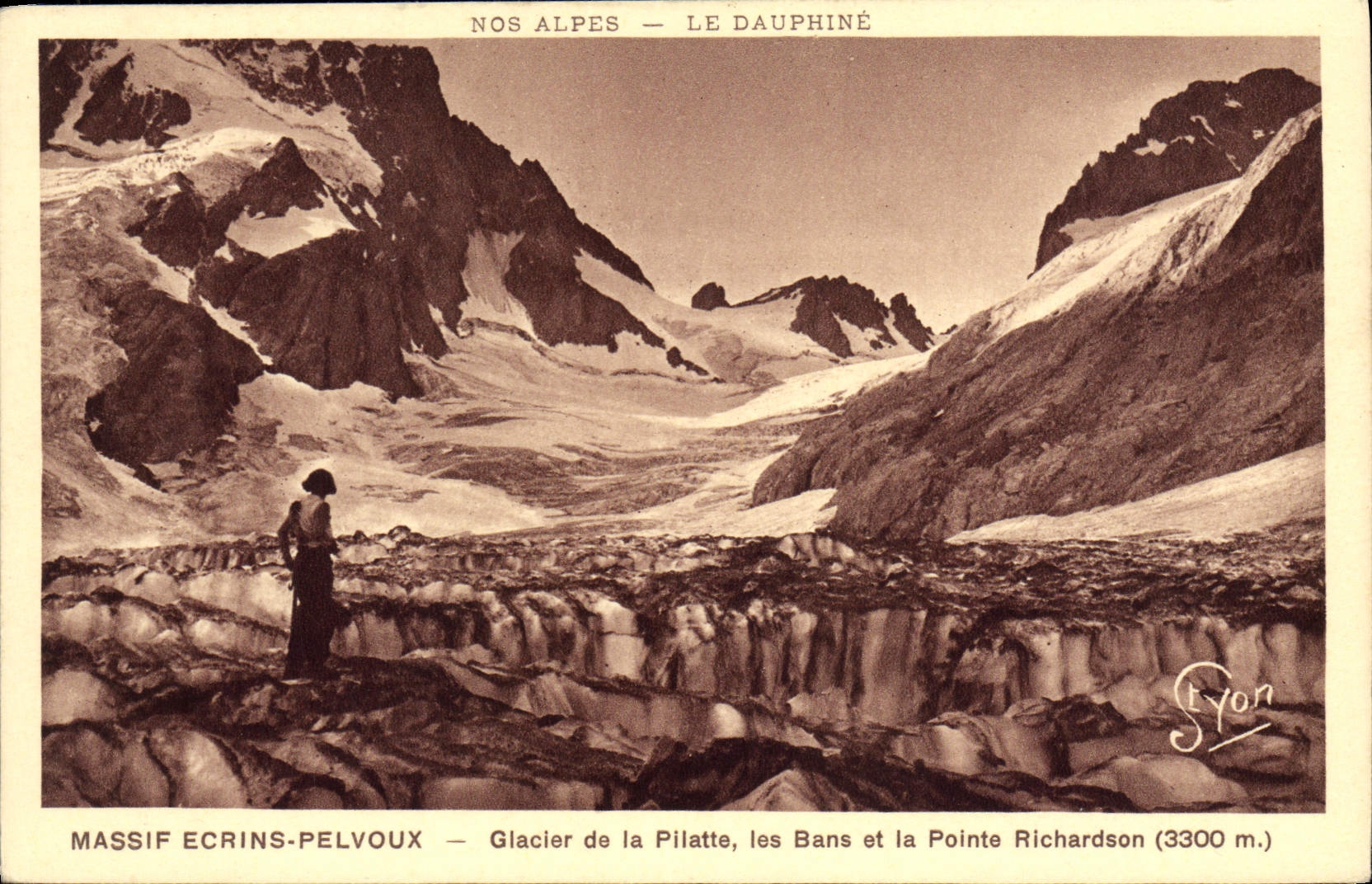 CPA Massif Ecrins Pelvoux Glacier De La Pilatte Les Bans et la pointe Richardson