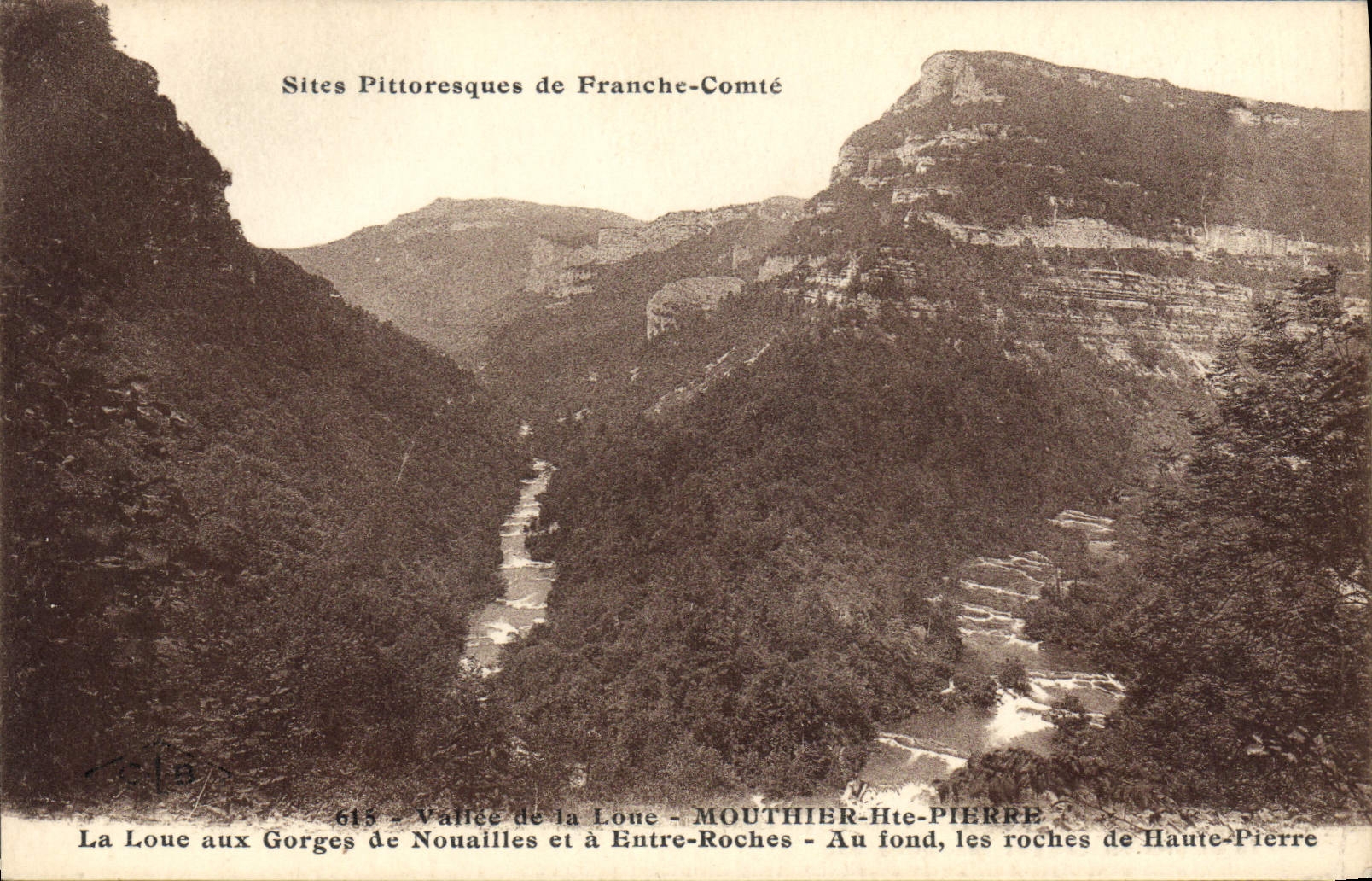 Vallée de la Loue aux Gorges de Nouaillles et à Entre-Roches — MOUTHIER-Hte-PIERRE — Sites Pittoresques de Franche-Comté