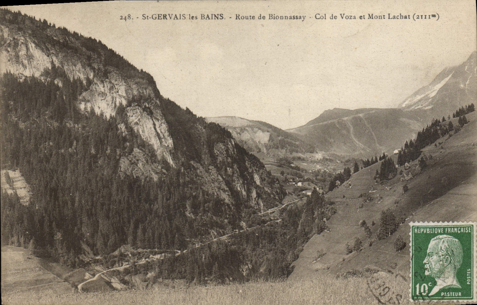 St-Gervais-les-Bains — Route de Bionnassay — Col de Voza et Mont Lachat (2111m) — L. Faure, édit. à Annemasse (Haute-Savoie)