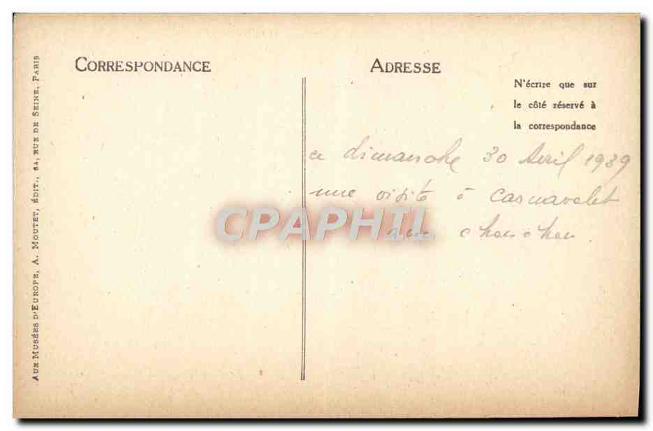 CPA Musee Carnavalet Feuille D'Un Carnet de croquis de Corot — Rückseite