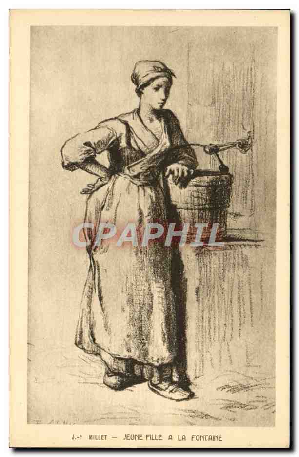CPA Millet Jeune Fille A La Fontaine