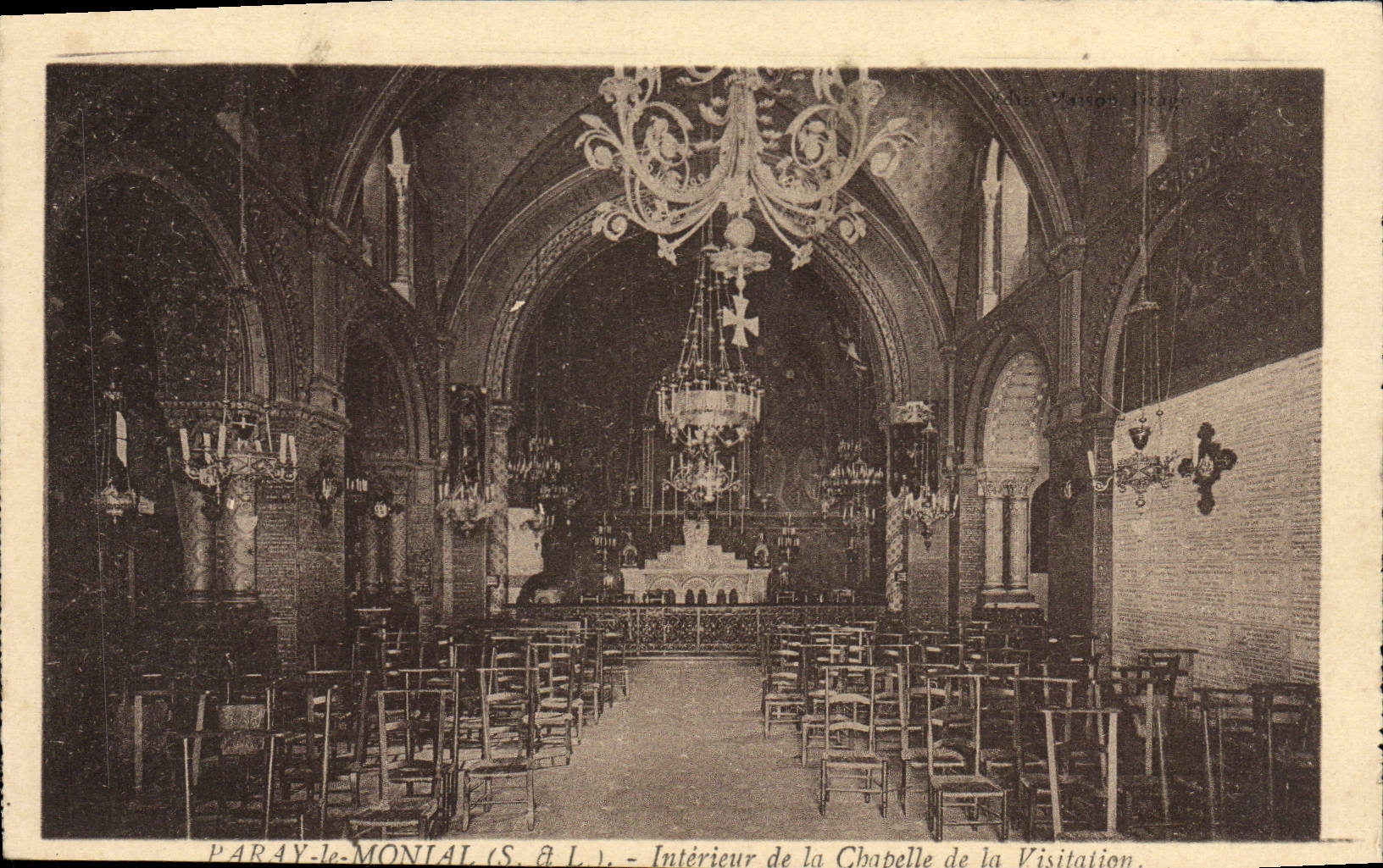 CPA Paray Le Monial Interieur de la chapelle de la Visitation