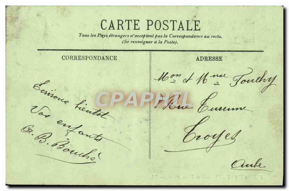 CPA Chantilly Les Trois Allees — Rückseite