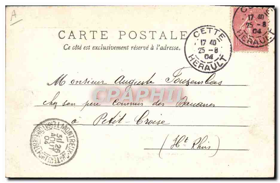 CPA Douanes Cette Dock Bureau de Douane  — Verso