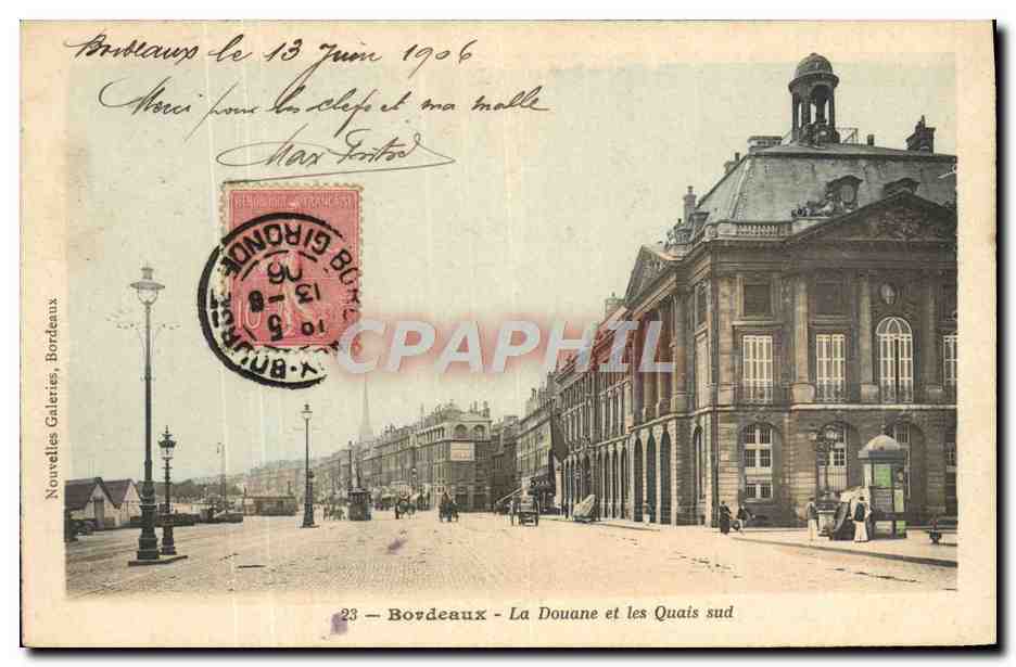 CPA Douanes Bordeaux la douane et les quais Sud 