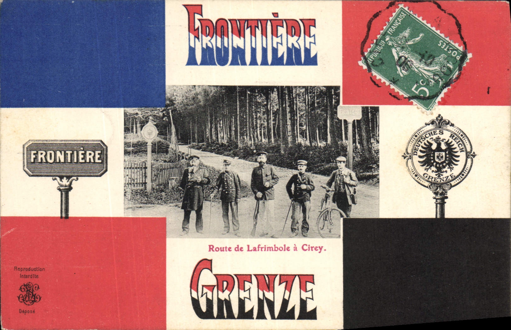 CPA Douanes Frontiere Grenze Route de Lafrimbole a Cirey 