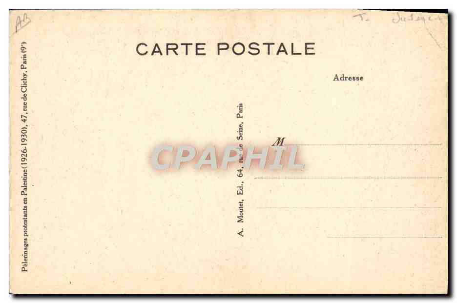 CPA Judaica Juif Jerusalem Vallee de Josaphat Mendiant juif — Rückseite
