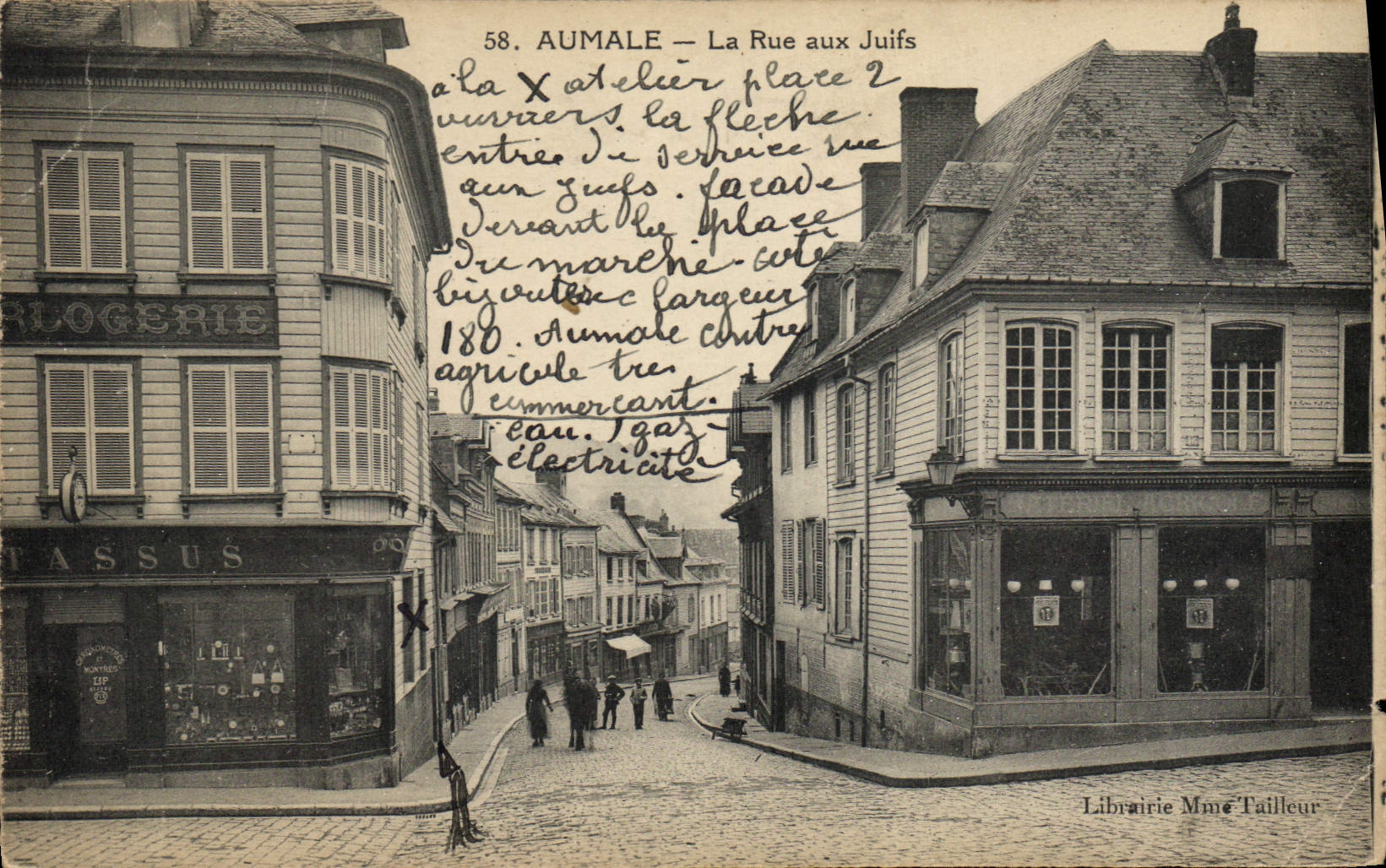 CPA Judaica Juif Aumale La rue aux Juifs 