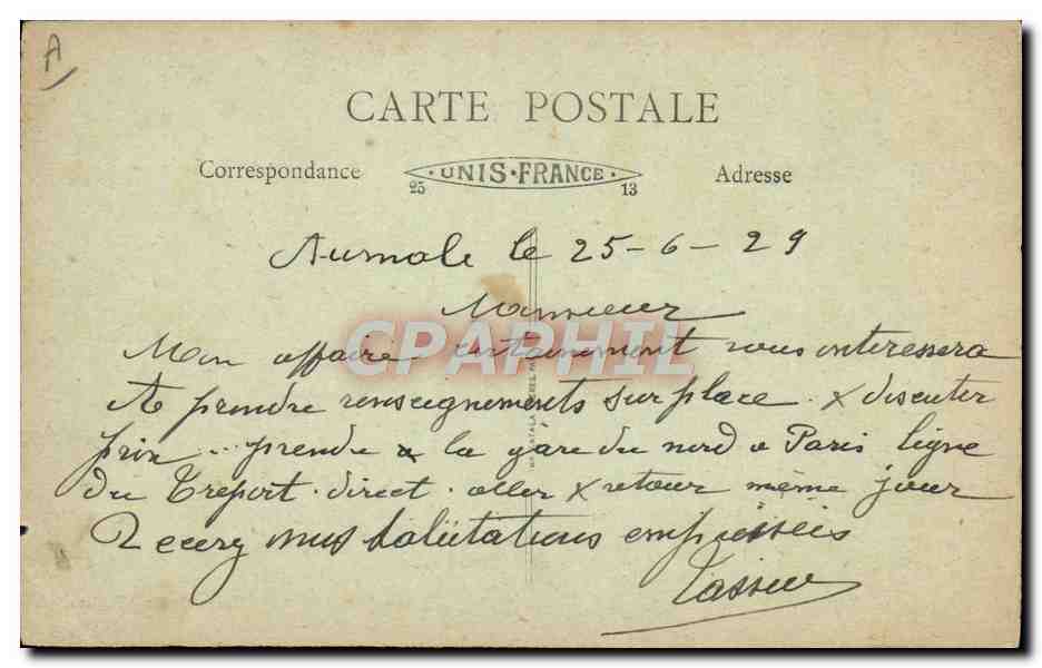 CPA Judaica Juif Aumale La rue aux Juifs  — Rückseite
