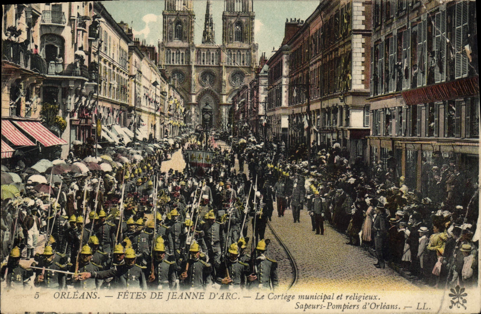 CPA Sapeurs Pompiers Orleans Fetes de Jeanne d'Arc Le cortege municipal et religieux 