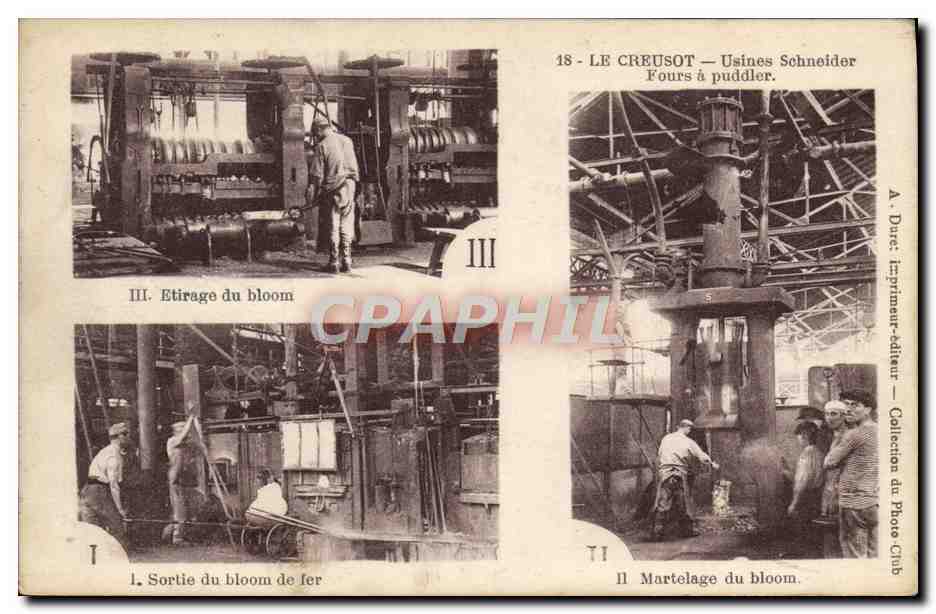 CPA Le Creusot Usines Schneider Fours a puddler EBllom