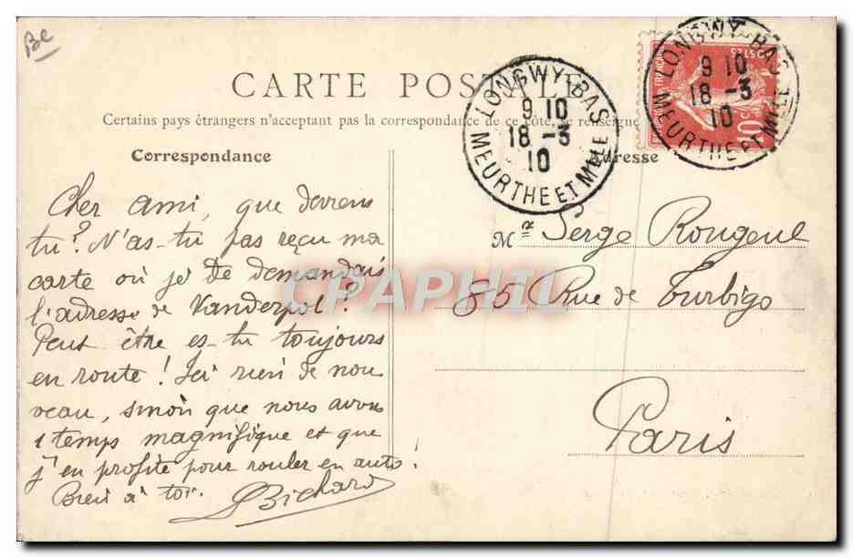 CPA Acieries de Longwy Mont Saint Martin Train  — Rückseite