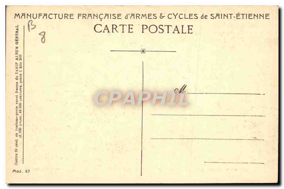 Atelier de Montage des Cycles "Hirondelle" — Manufacture Française d'Armes & Cycles de Saint-Étienne — Modèle 67 — Reverso