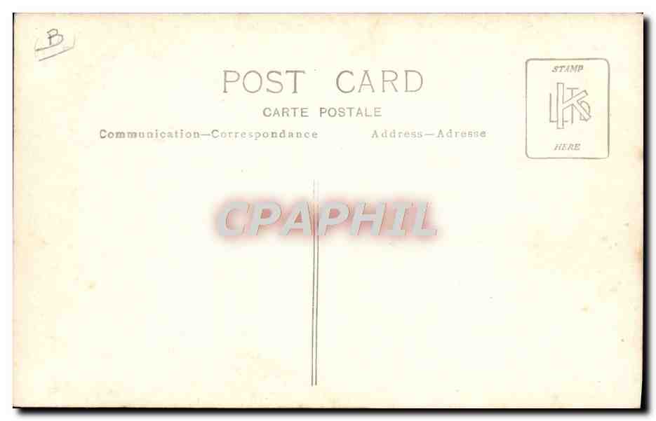 Groupe de cyclistes — Place publique — Carte postale anonyme — Verso