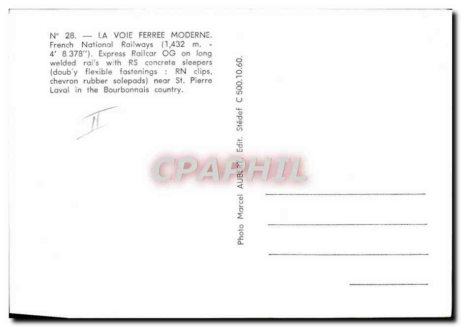 CPM Chemins de Fer Train Locomotive Express Railway OG St Pierre Laval — Rückseite