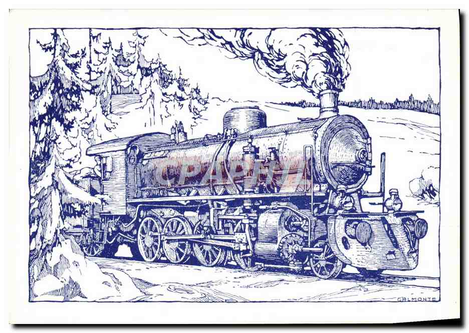 CPM Chemins de Fer Train Locomotive Gr 740 FS 