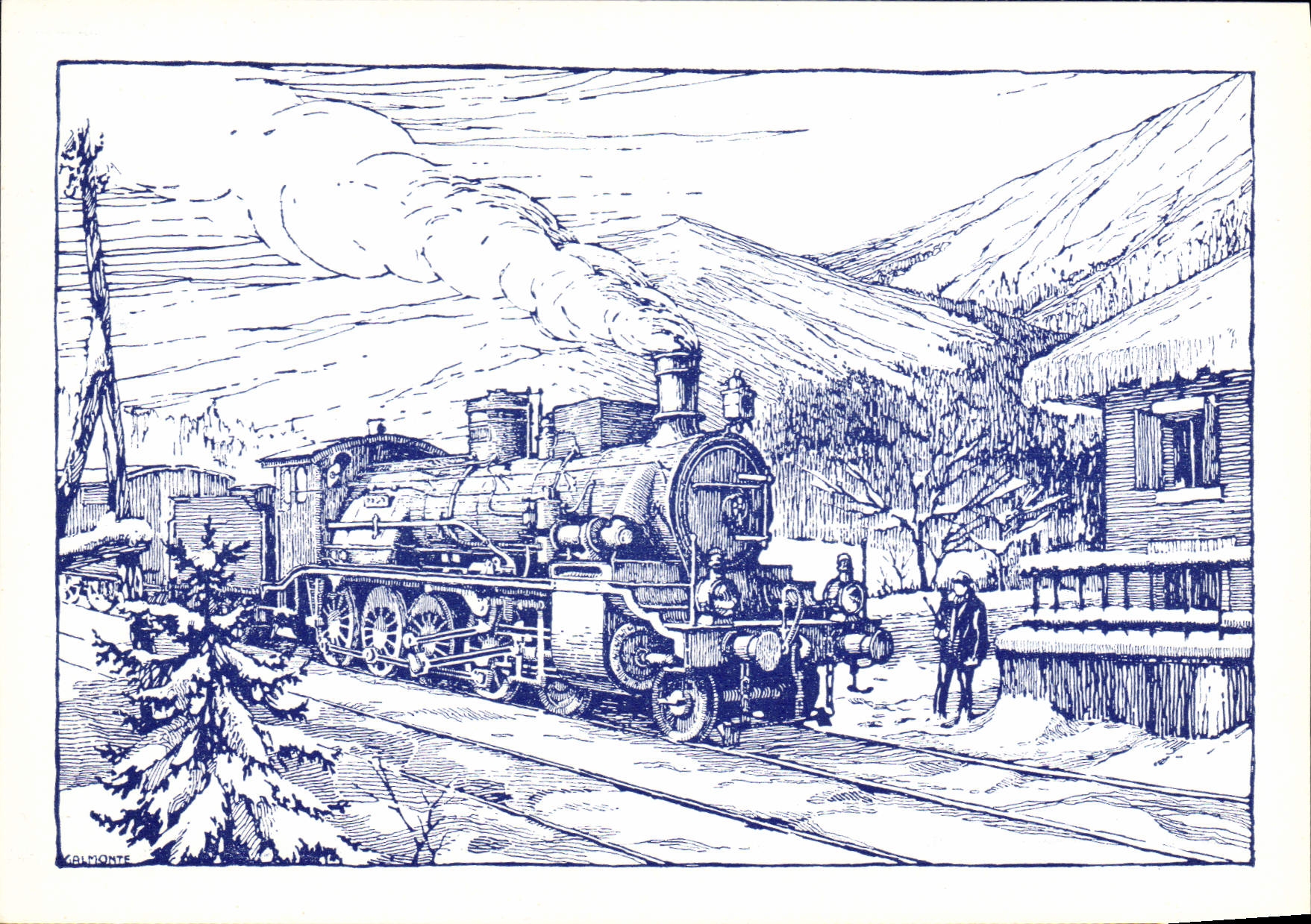 CPM Chemins de Fer Train Locomotive Gr 750 FS