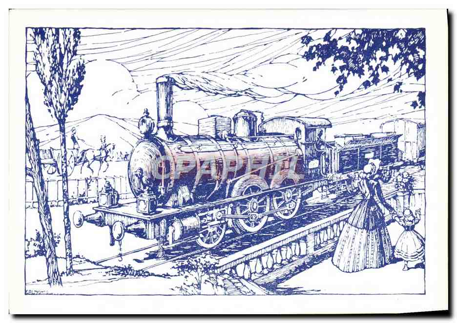 CPM Chemins de Fer Train Locomotive Gr 120 FS
