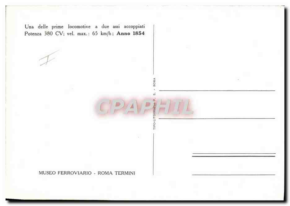 CPM Chemins de Fer Train Locomotive  — Verso