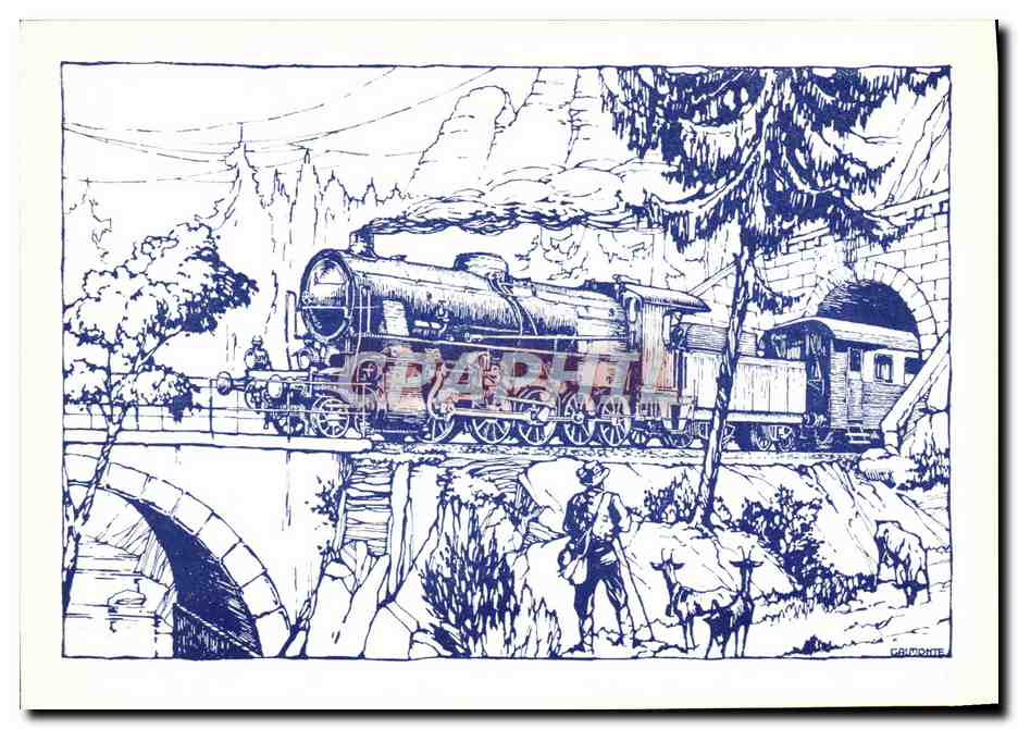 CPM Chemins de Fer Train Locomotive Gr 480 FS