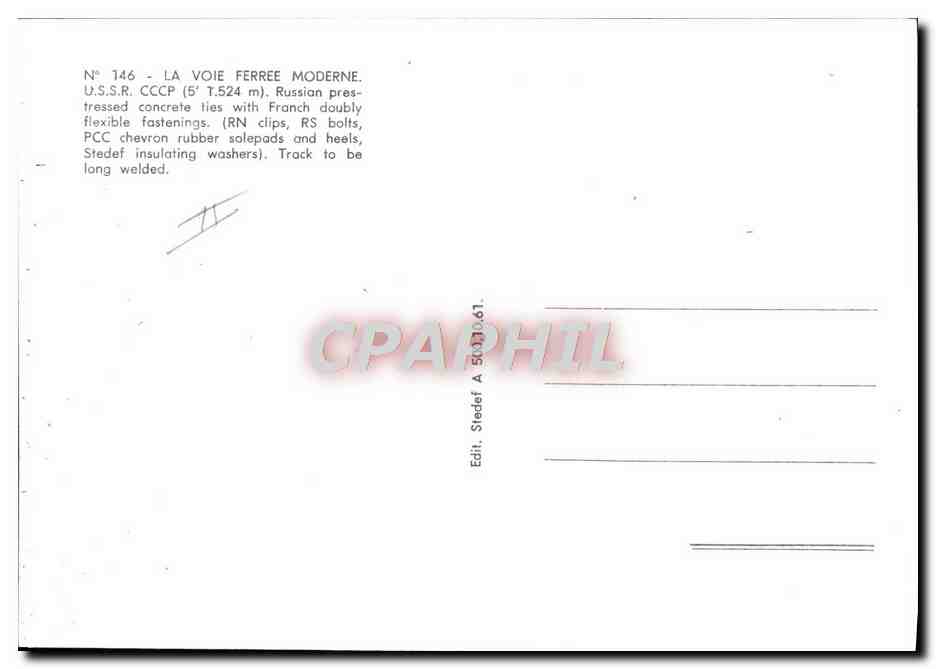 CPM Chemins de Fer Train Russie Russia — Rückseite