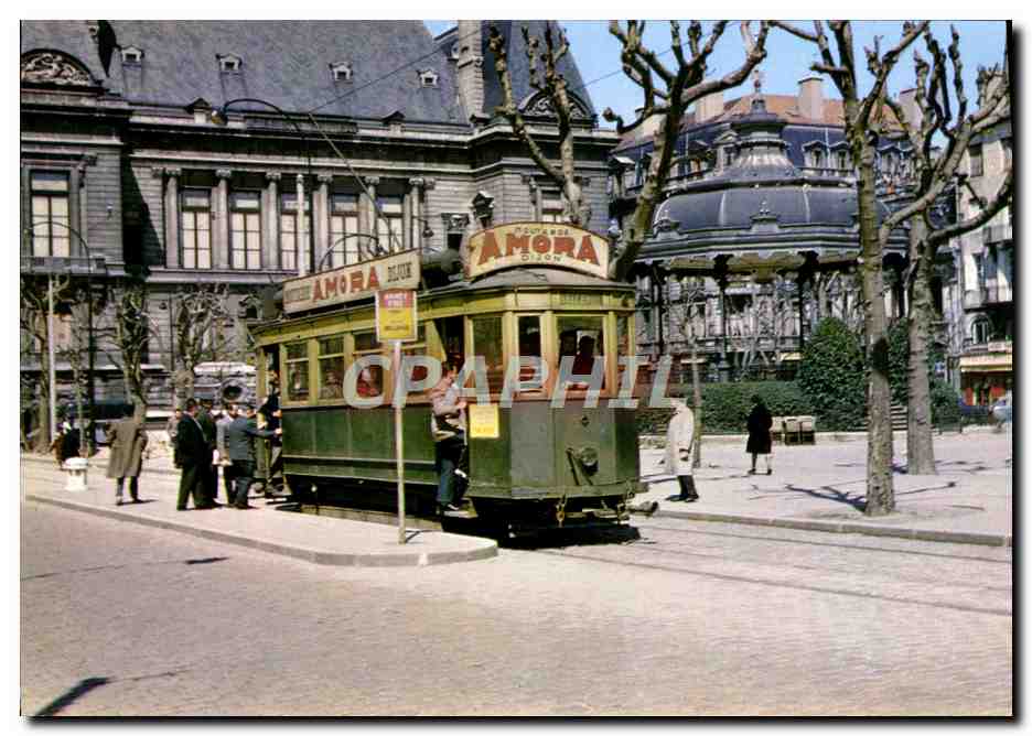 CPM Chemins de Fer Train Tramways de St Etienne Place de la Prefecture