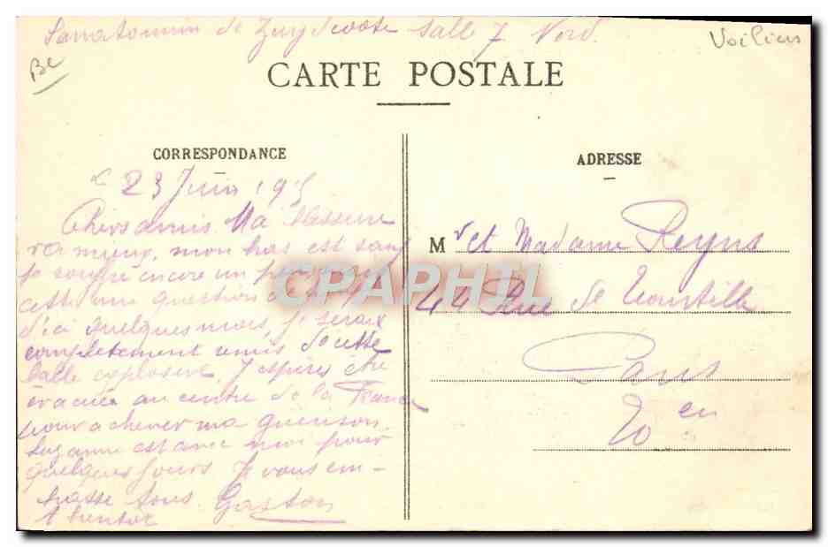 Dunkerque — El Cuatro Mástiles — G. A. R. — Reverso