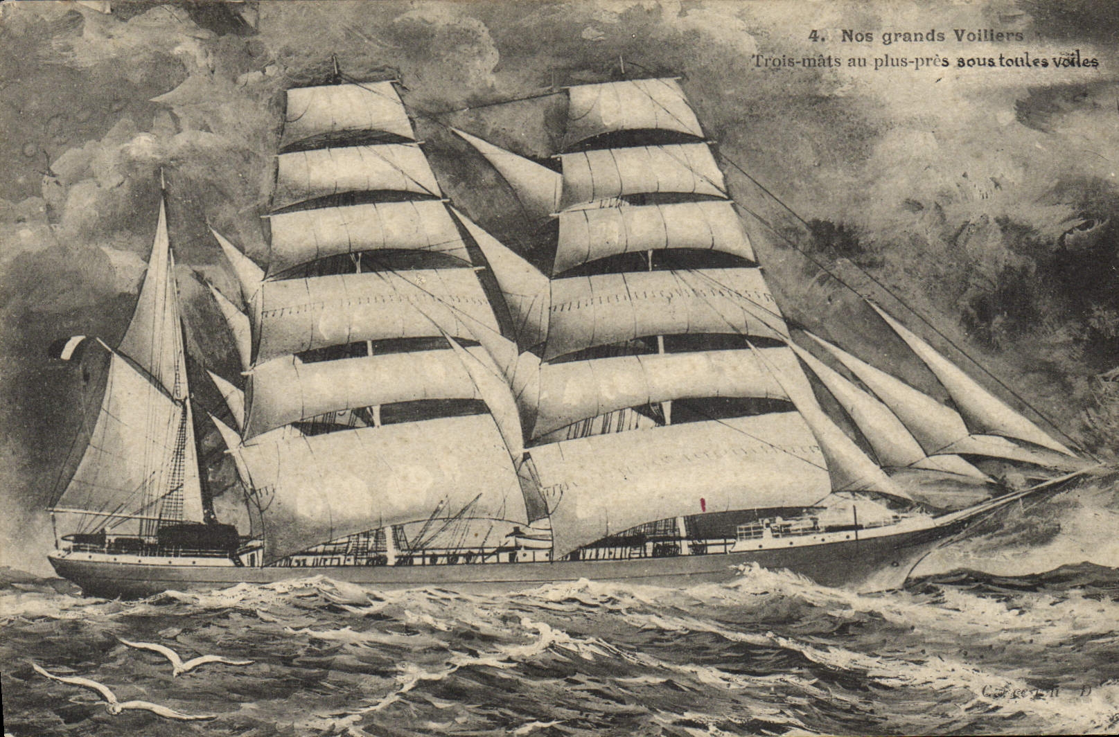Nos grands Voiliers — Trois-mâts au plus-près sous toutes voiles — C. Gégerin, n°4