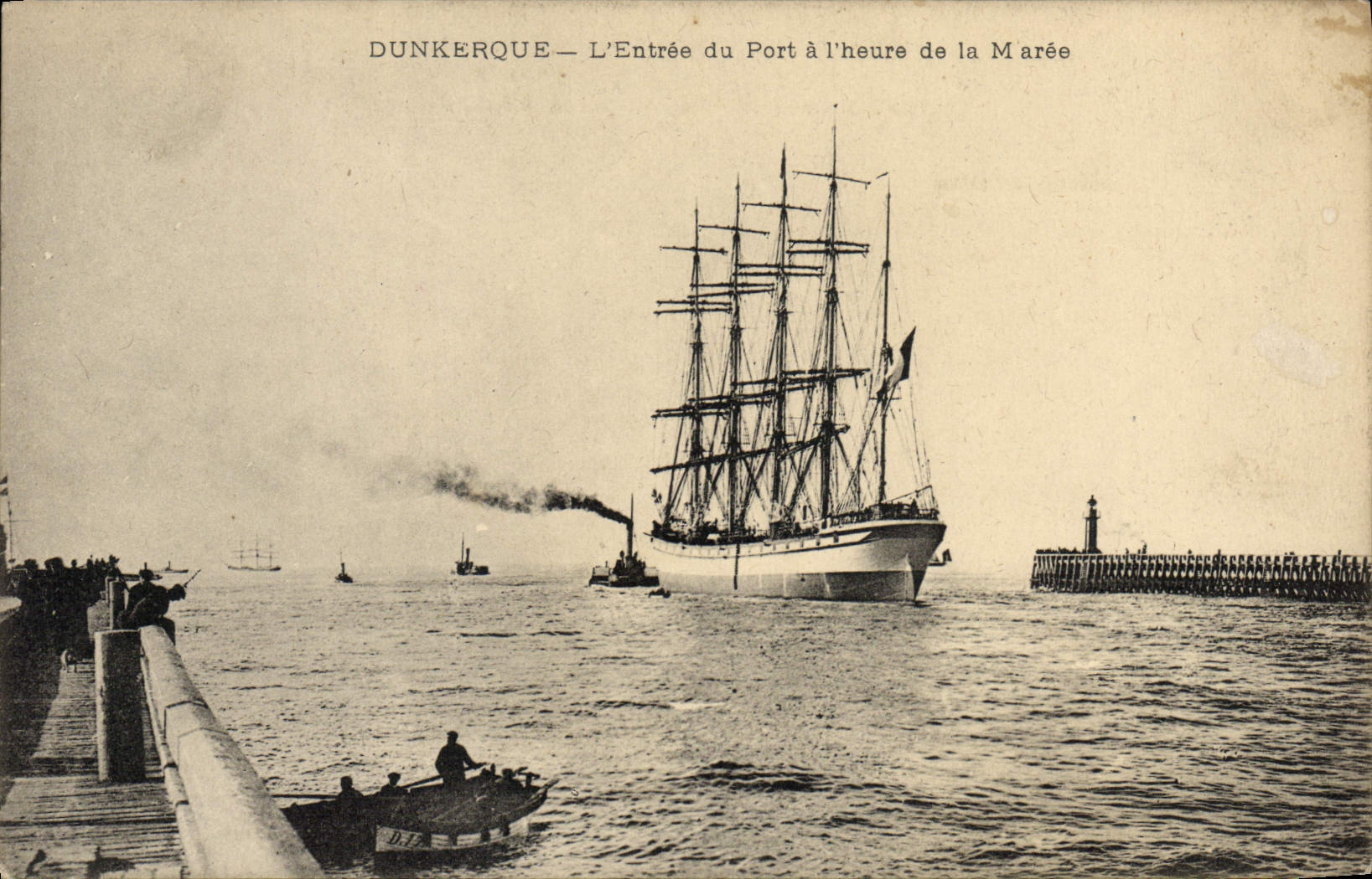 Dunkerque — La entrada al puerto a la hora de la marea — Falciny, Fot.-Ed. Dunkerque