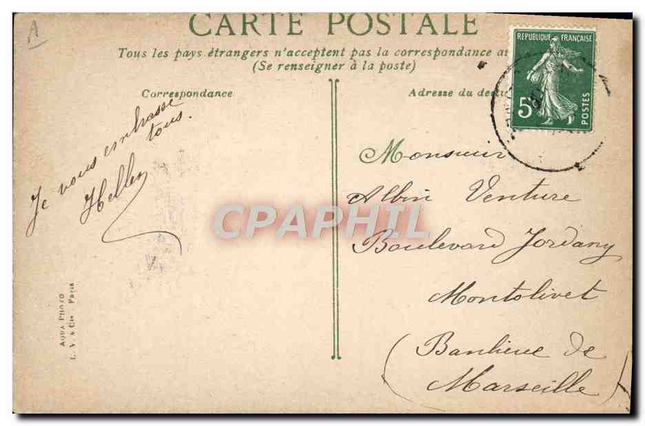 Navire à voile — dans un chantier naval — éditeur Aupa Fintro — Verso