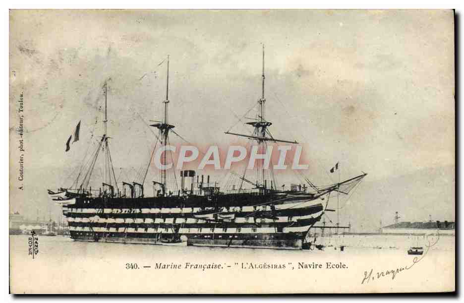 L'Algésiras — Buque Escuela — Marina Francesa — A. Couturier, fotógrafo editor, Poulon, n°340